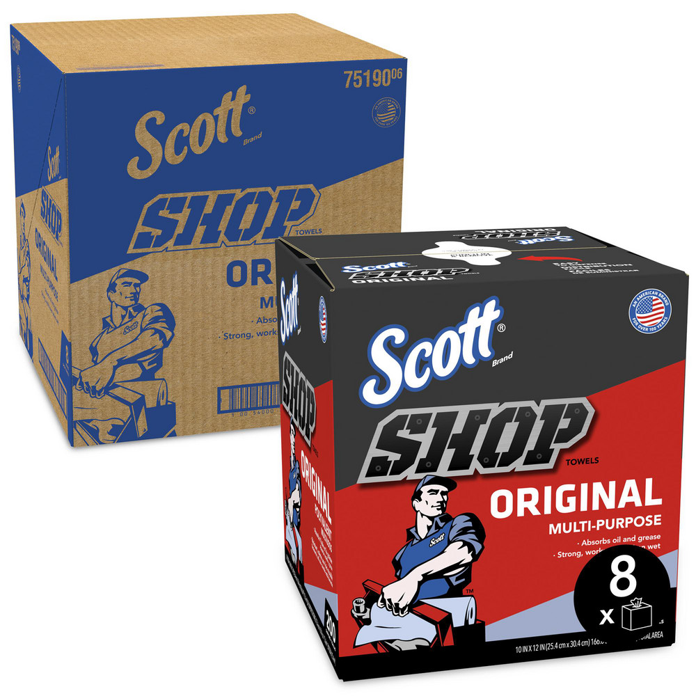 Scott Scott Shop Towels Original (75190), Blue, Pop-Up Dispenser Box - 75190