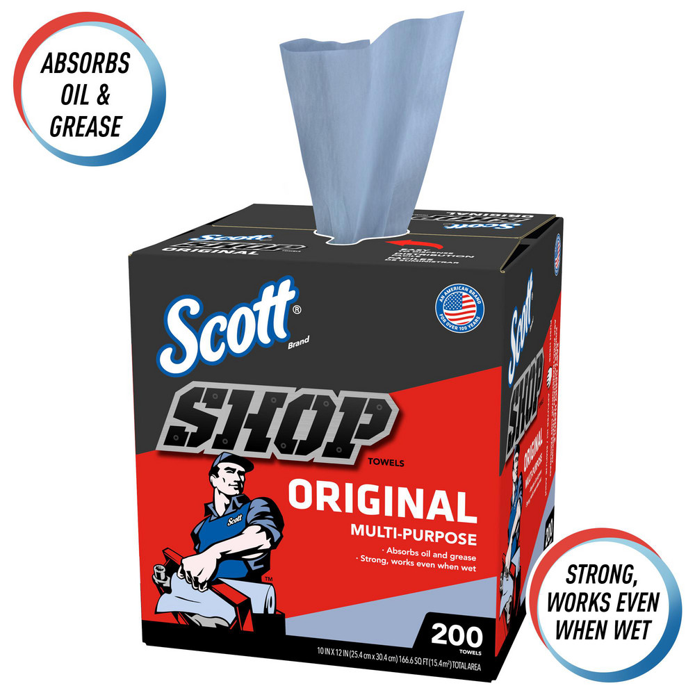 Scott Scott Shop Towels Original (75190), Blue, Pop-Up Dispenser Box - 75190