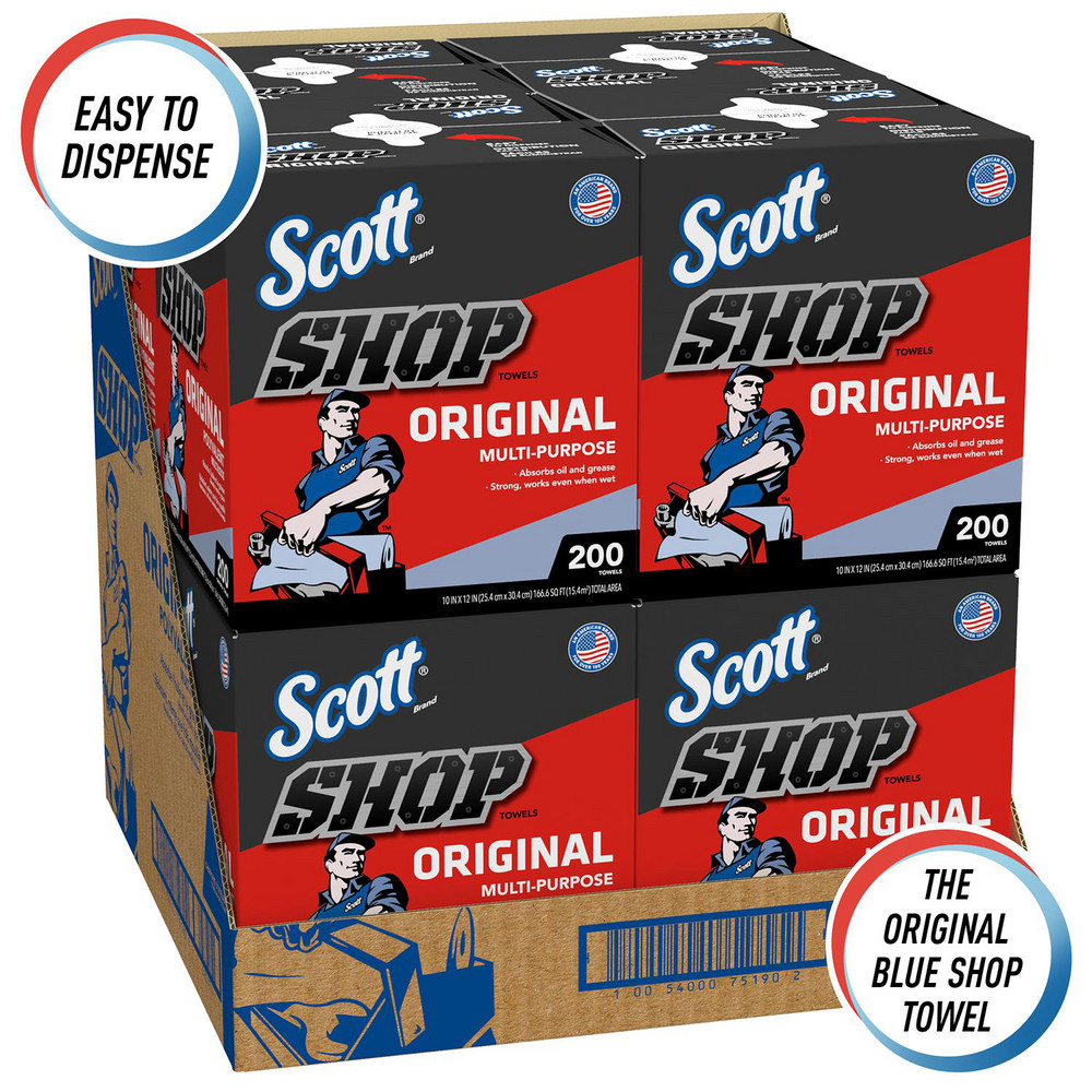 Scott Scott Shop Towels Original (75190), Blue, Pop-Up Dispenser Box - 75190