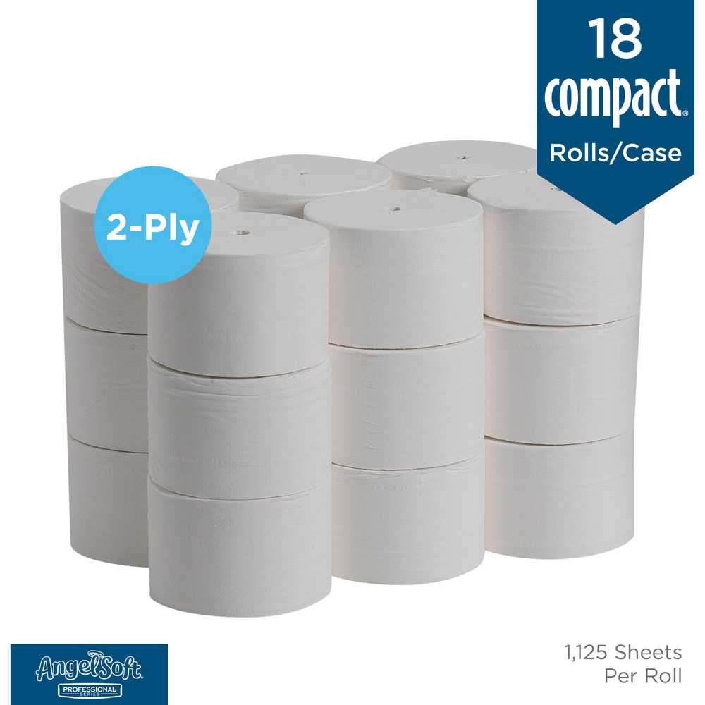 Angel Soft Professional Angel Soft Professional Series Compact Premium Embossed Coreless 2-Ply Toilet Paper, White - 19372