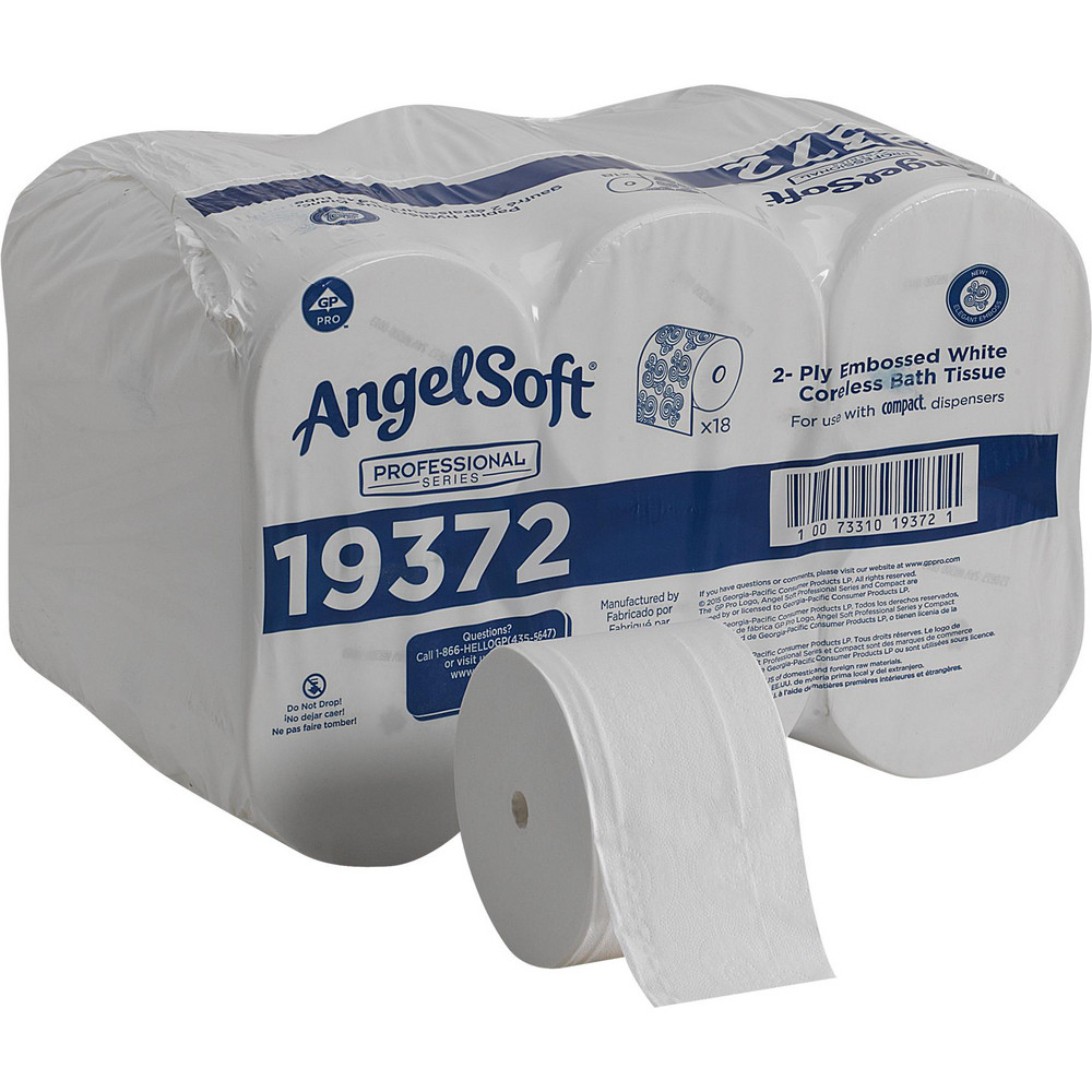 Angel Soft Professional Angel Soft Professional Series Compact Premium Embossed Coreless 2-Ply Toilet Paper, White - 19372