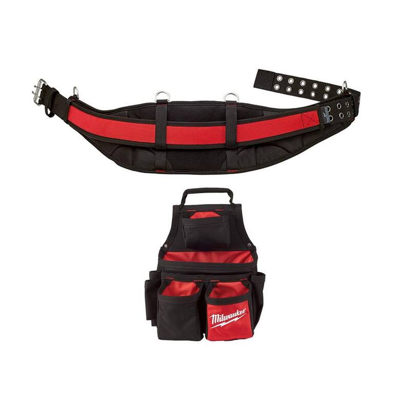 Milwaukee Padded Work Belt with 13 in. Carpenters Pouch (2-Piece) - 48-22-8140-48-22-8121