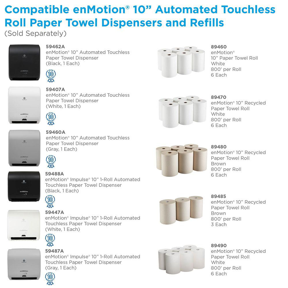 Georgia Pacific Enmotion 10" Paper Towel Rolls, White - 89460