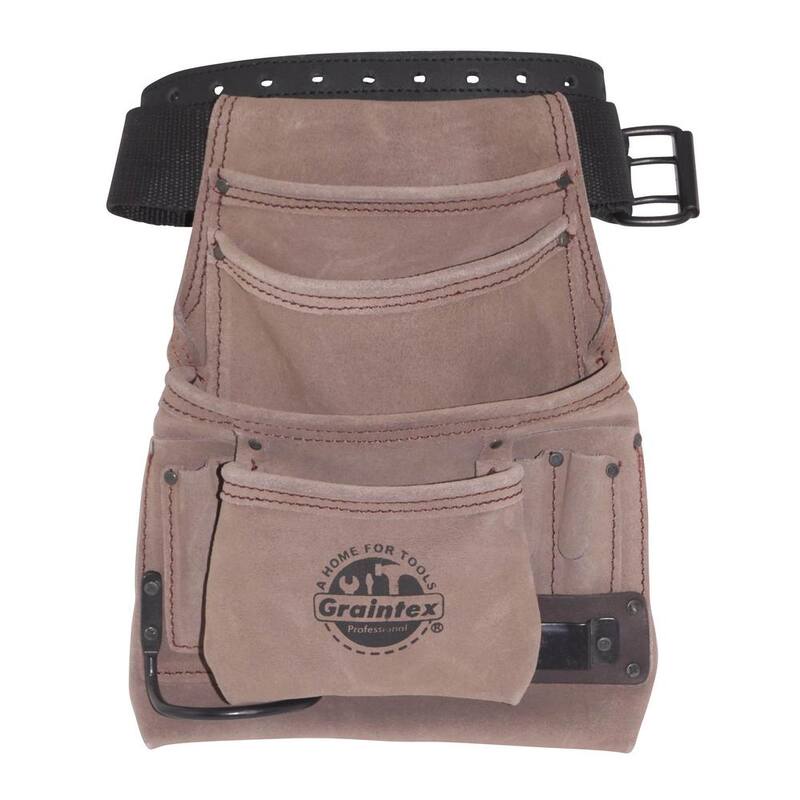 Graintex 10-Pocket Nail and Tool Pouch with Belt Suede leather - SS2280