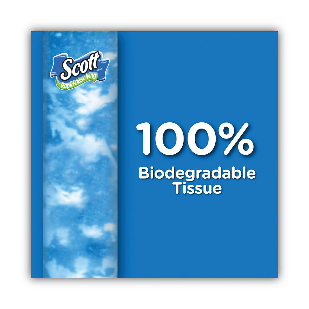 Scott Rapid-Dissolving Toilet Paper, Bath Tissue, Septic Safe, 1-Ply, White, 231 Sheets/Roll, 4/Rolls/Pack, 12 Packs/Carton - KCM47617