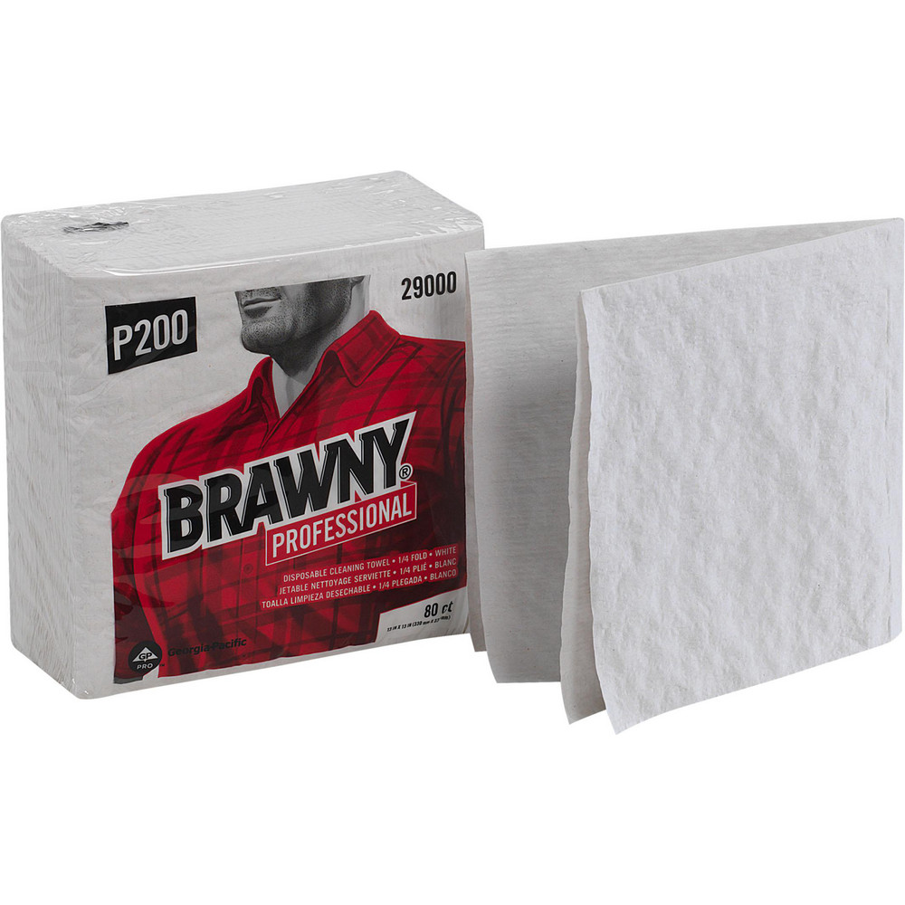 Brawny Professional Brawny Professional A400 Disposable Cleaning Towels, ¼-Fold, White - 29215