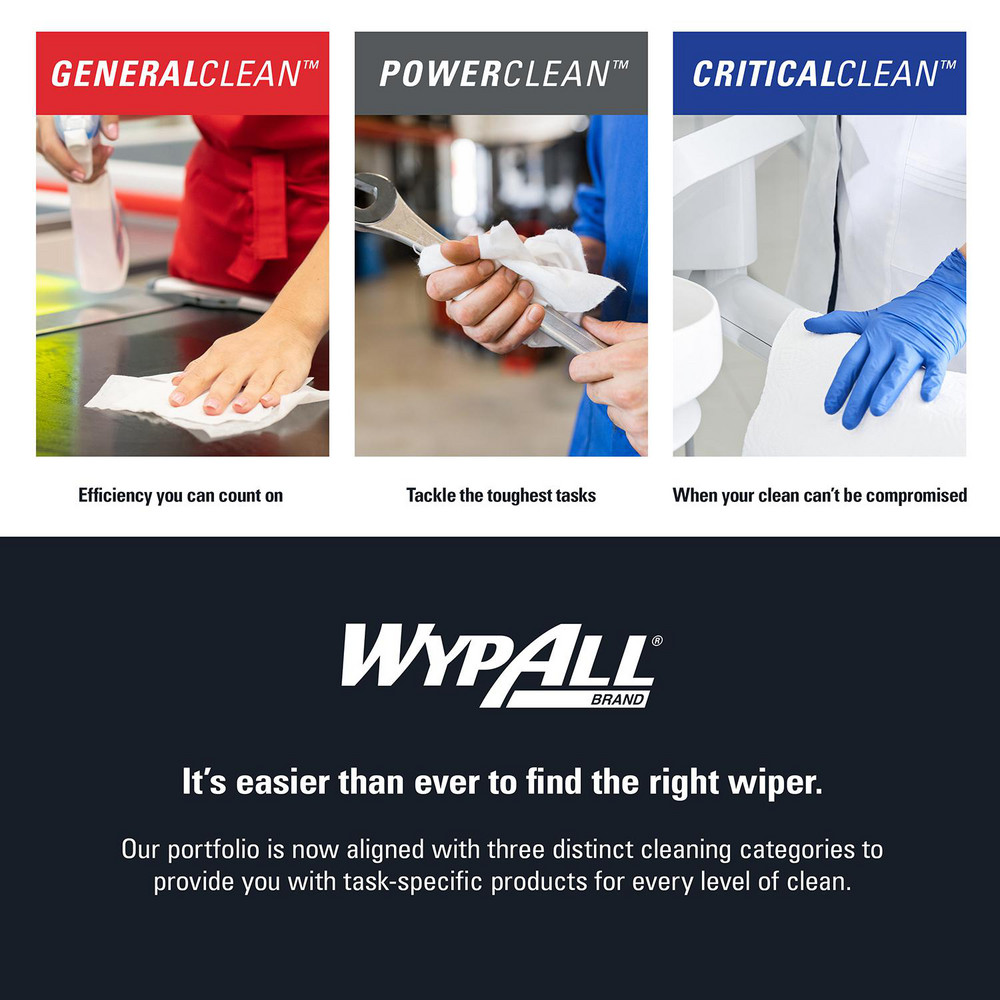 WypAll CriticalClean Heavy Duty Foodservice Cloths, Quarterfold Towels, Red - 51634