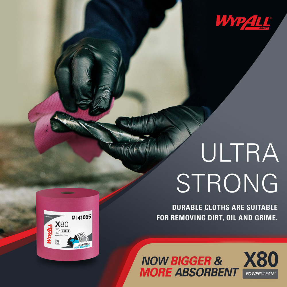 WypAll X80   Shop Towel/Industrial Wipes: Dry, 455 Ct - 41055