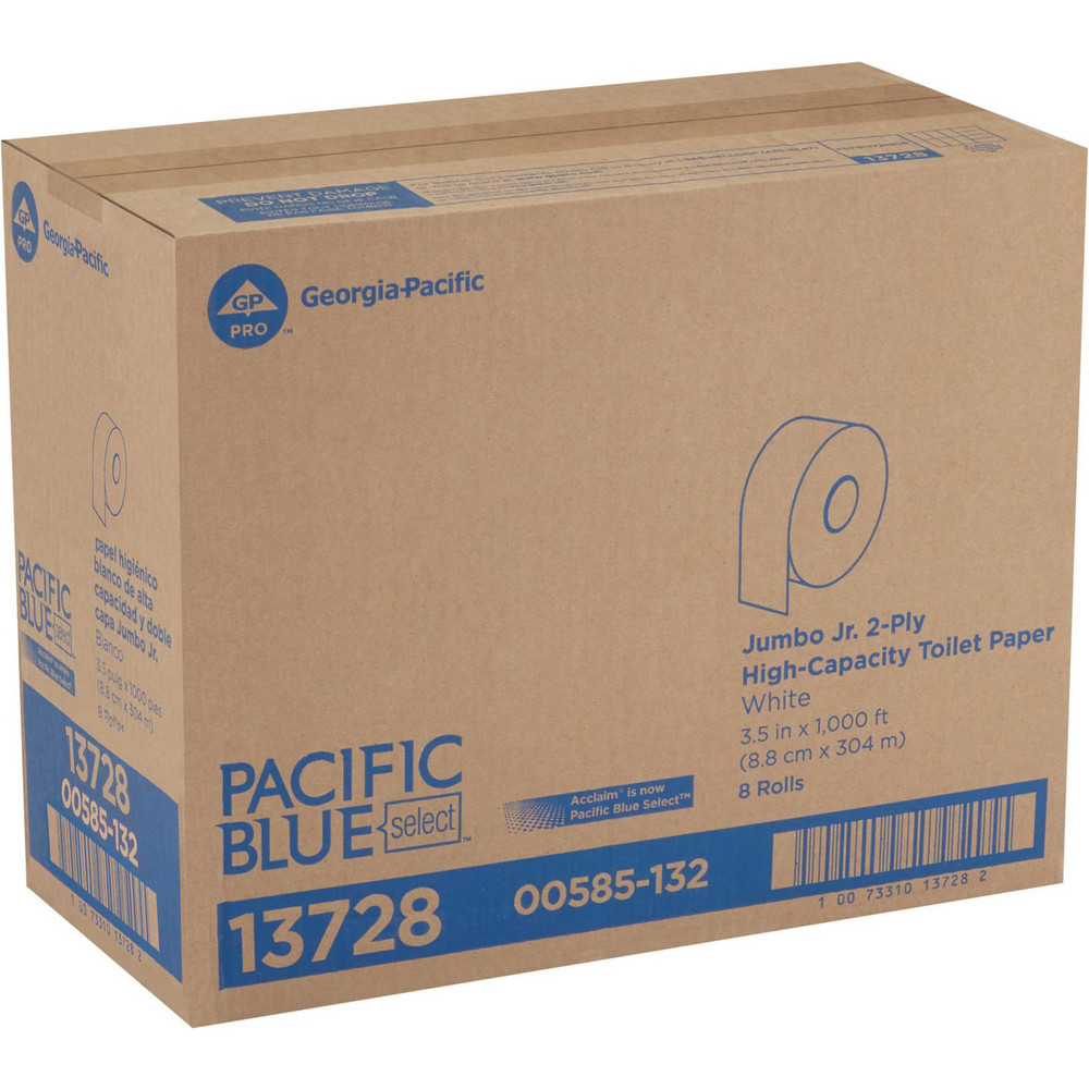 Georgia Pacific Pacific Blue Select Jumbo Jr. 2-Ply Toilet Paper, White - 13728