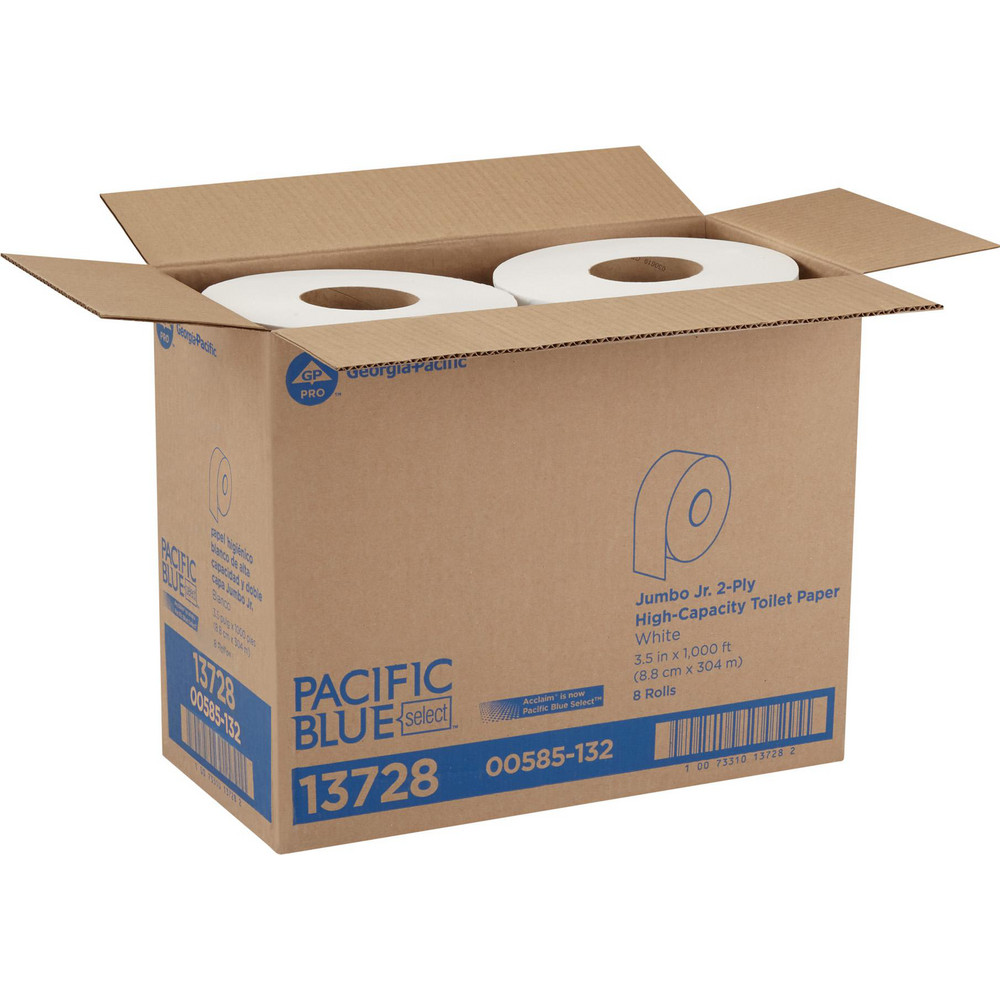 Georgia Pacific Pacific Blue Select Jumbo Jr. 2-Ply Toilet Paper, White - 13728