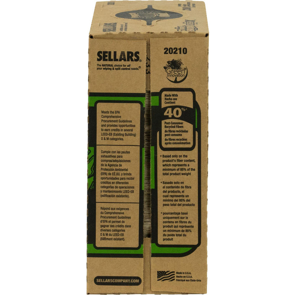 Sellars TOOLBOX Z300 GREENX Wipers: Dry, 135 Sheets/Box, Pop-Up Box, 16.5" x 8.5", Natural - 20210