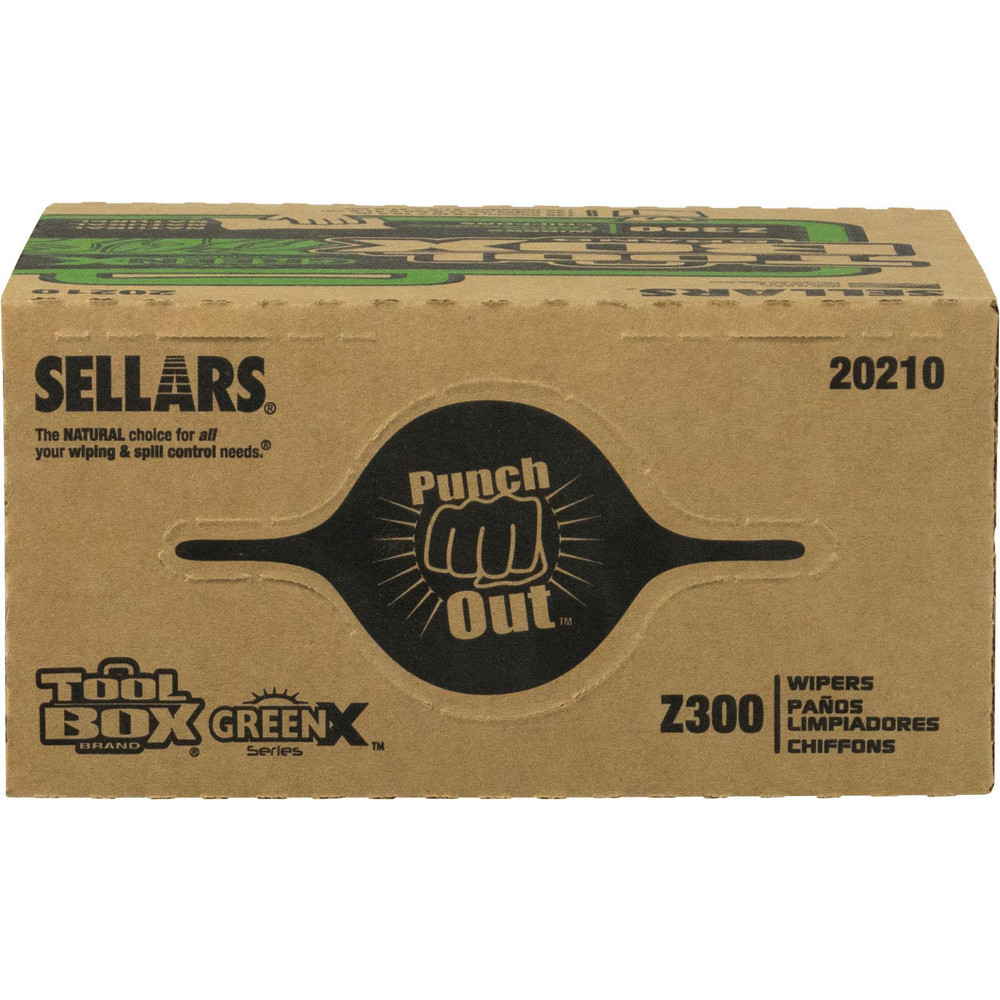 Sellars TOOLBOX Z300 GREENX Wipers: Dry, 135 Sheets/Box, Pop-Up Box, 16.5" x 8.5", Natural - 20210