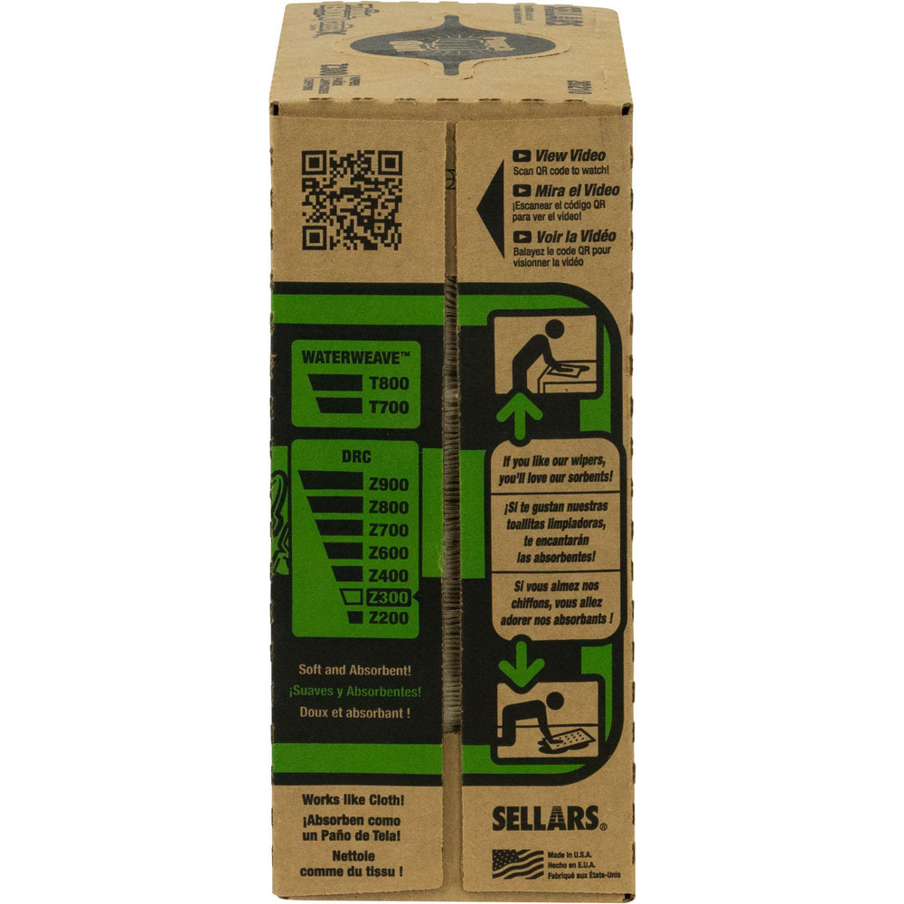 Sellars TOOLBOX Z300 GREENX Wipers: Dry, 135 Sheets/Box, Pop-Up Box, 16.5" x 8.5", Natural - 20210
