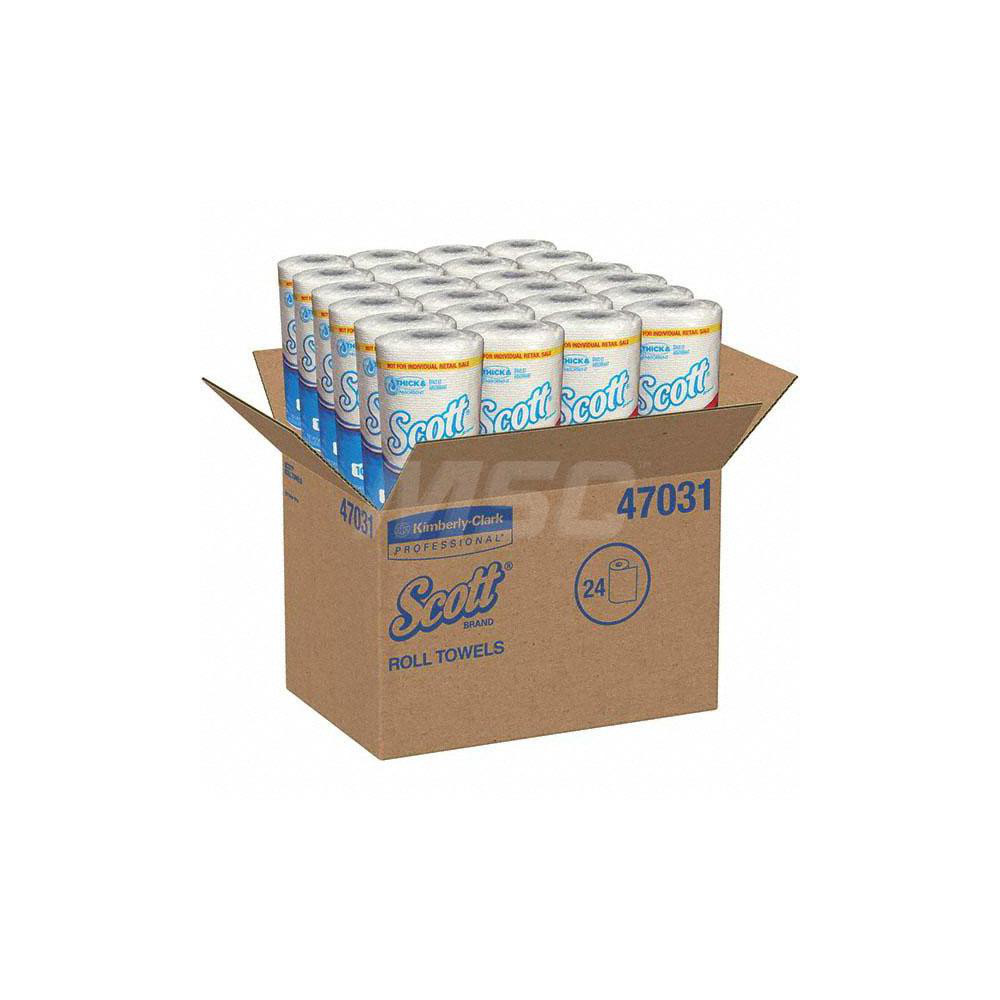 Scott Kitchen Paper Towels with Quick Absorbing Ridges, White, Perforated Standard Paper Towel Rolls - 47031
