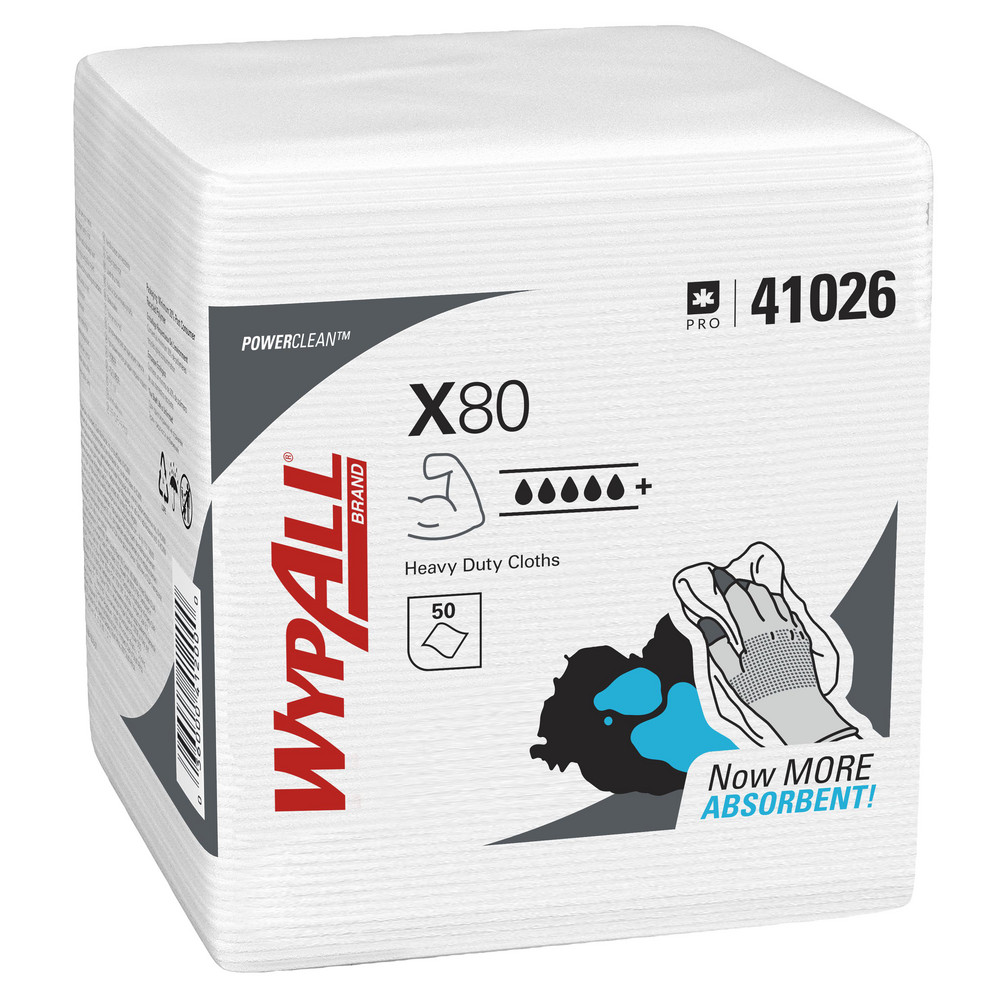 WypAll Oil, Grease & Ink Cloths, Quarterfold, Lint-Free Towels, Blue - 33560