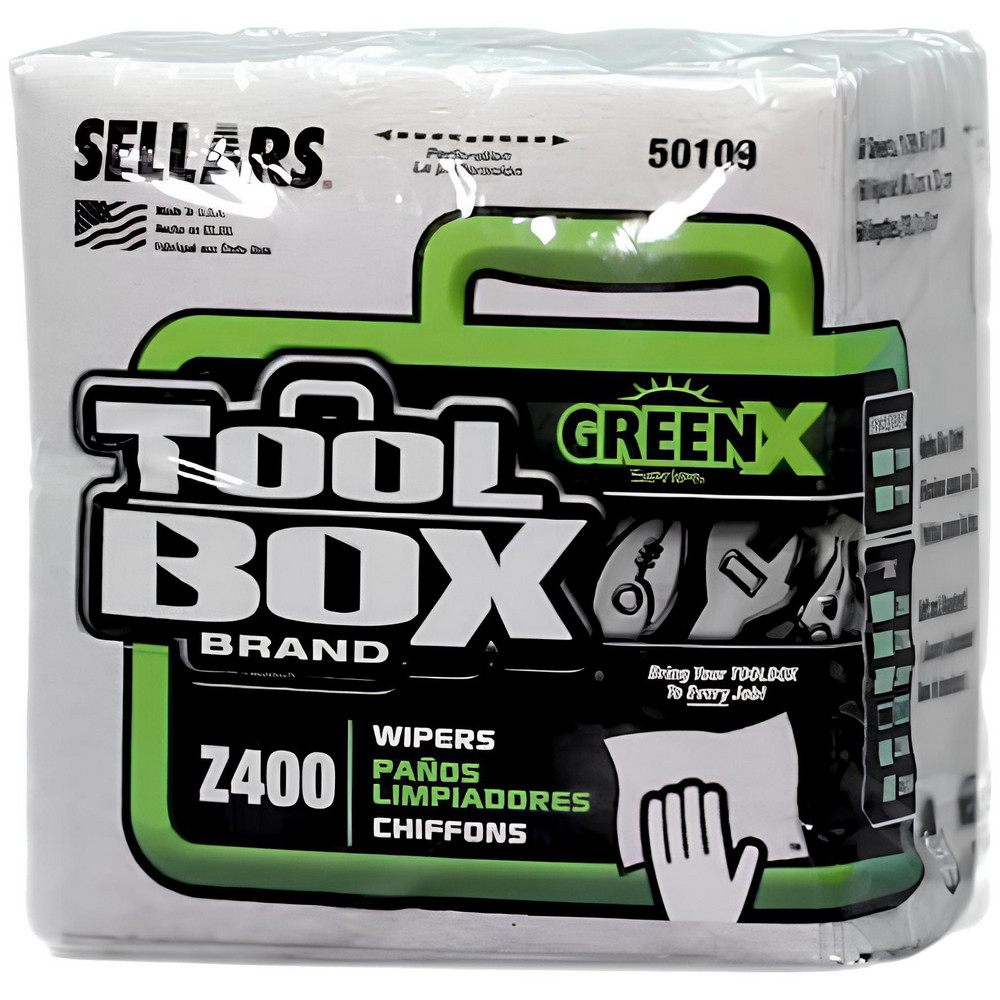 Sellars TOOLBOX Z400 GREENX Wipers: Dry, 60 Sheets/Pack, Quarterfold, 13.0" x 11.875", Natural - 50109