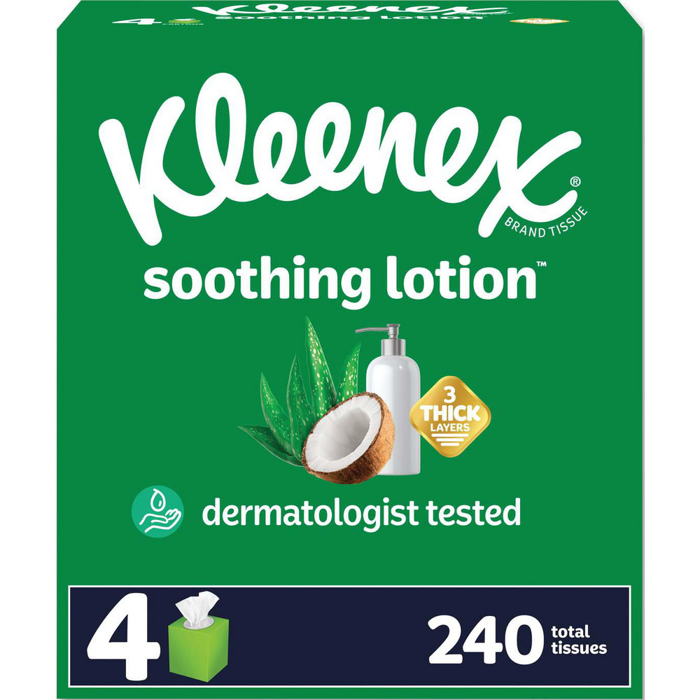 Kleenex Lotion Facial Tissue, 3-Ply, White, 60 Sheets/Box, 27 Boxes/Carton - KCM54271