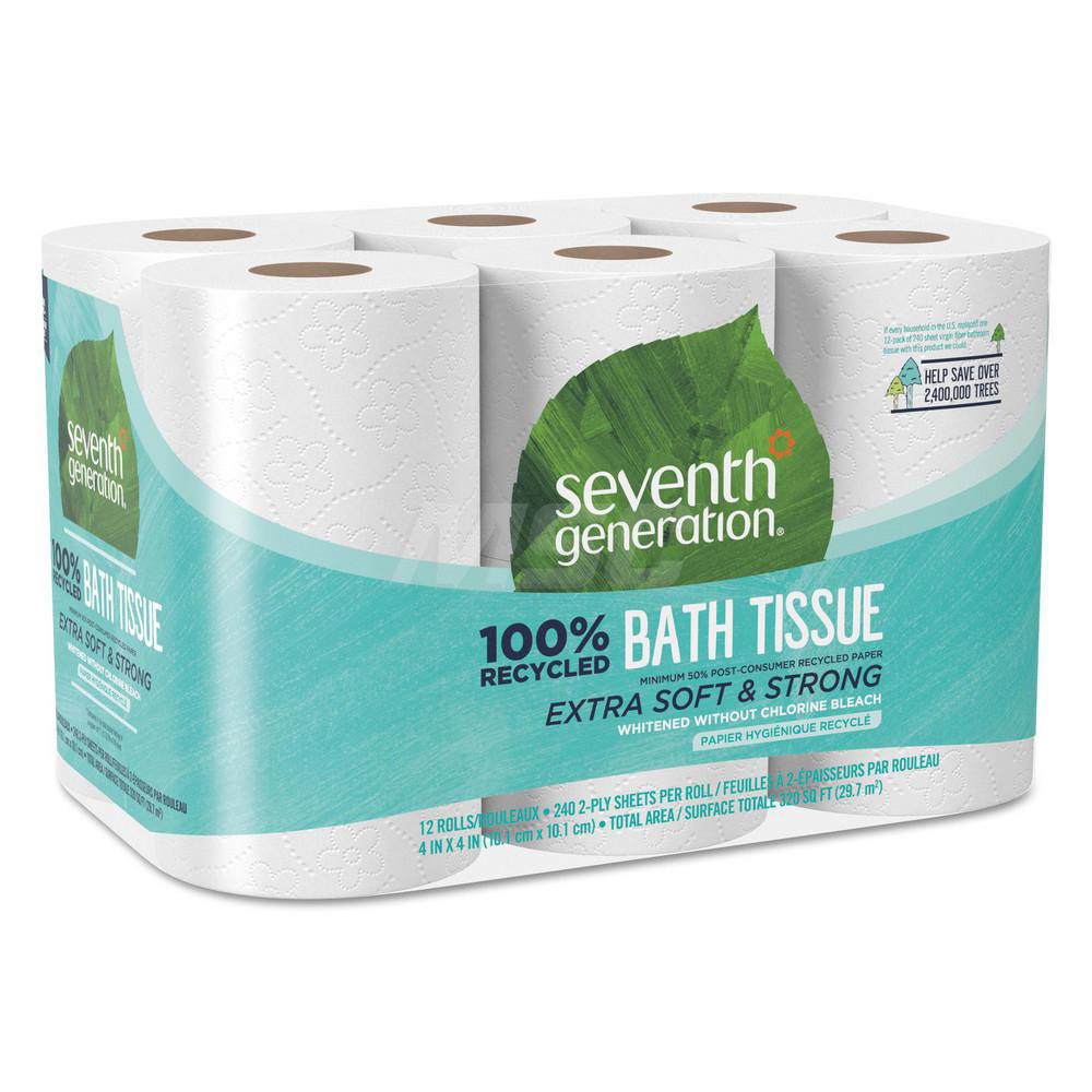 Seventh Generation Bathroom Tissue: Standard Roll, Recycled Fiber, 2-Ply, White - SEV13733PK