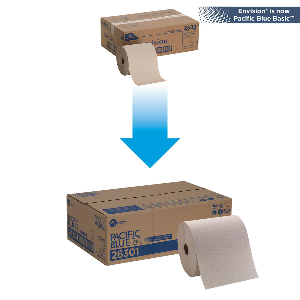 Georgia Pacific Pacific Blue Basic Recycled Hardwound Paper Towel Roll (Previously Envision), Brown - 26301