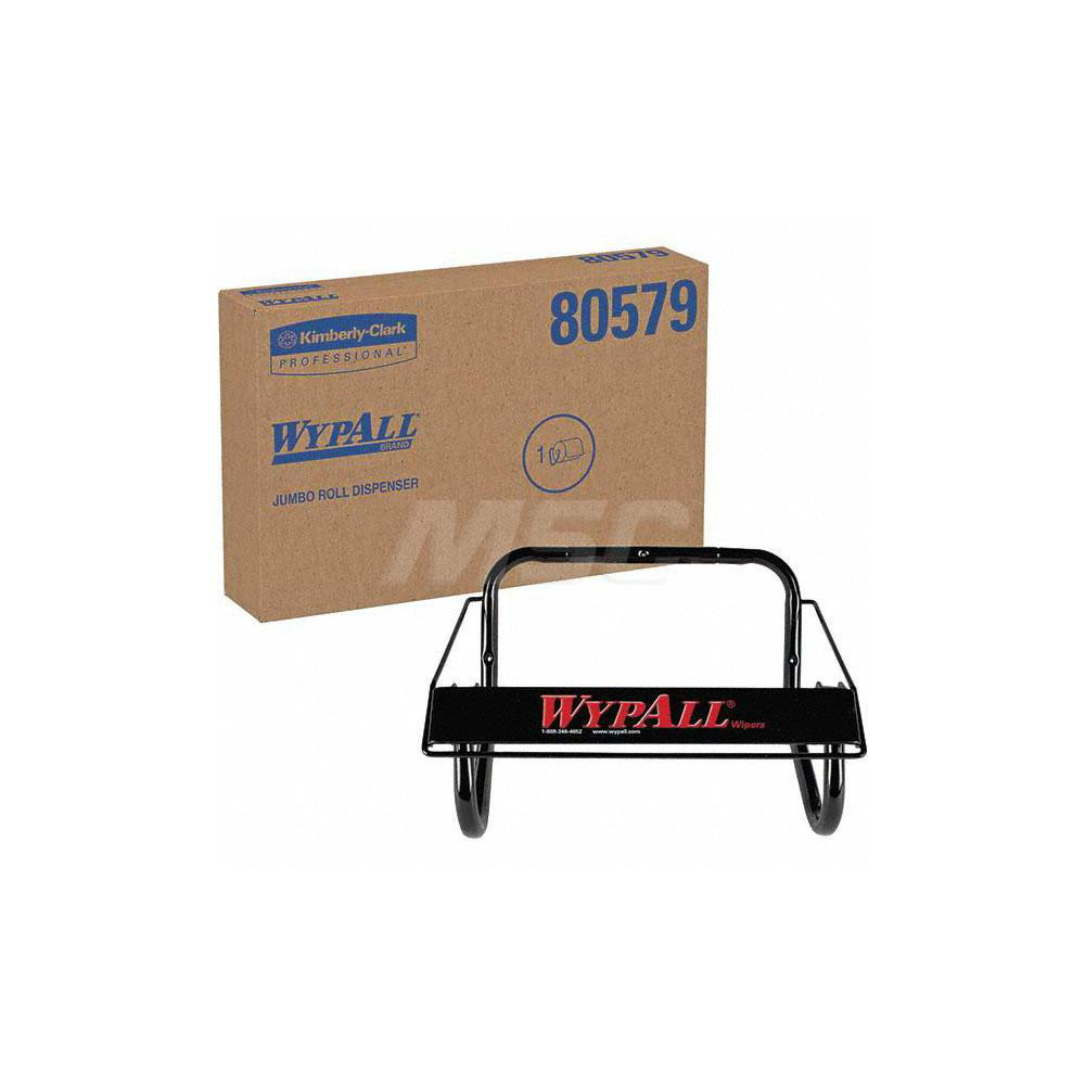 WypAll Wall Mounted Dispenser for WypAll & Kimtech Wipes, Black, Jumbo Roll, 16.8" x 10.8" x 8.8" - 80579