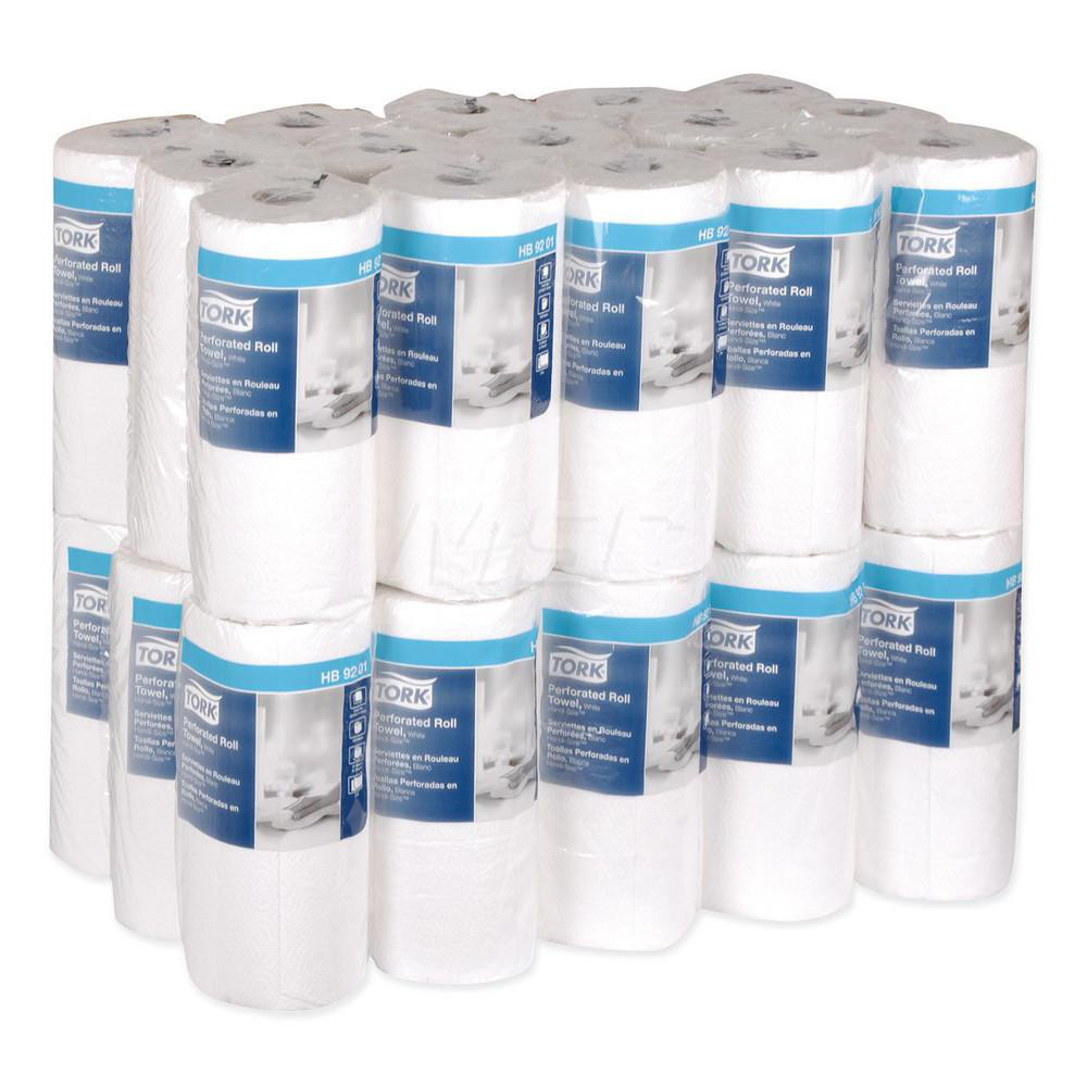 Tork Paper Towels: Perforated Roll, Roll, 2 Ply, Recycled Fiber, White - TRKHB9201