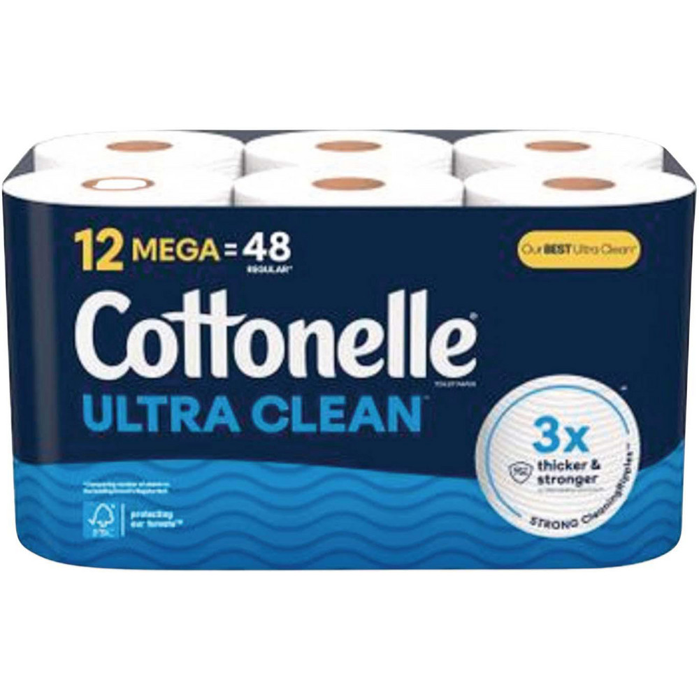 Cottonelle Ultra CleanCare Toilet Paper, Strong Bath Tissue, Septic Safe, 1-Ply, White, 284 Sheets/Roll, 12 Rolls/Pack, 4 Packs/Carton - KCM55480