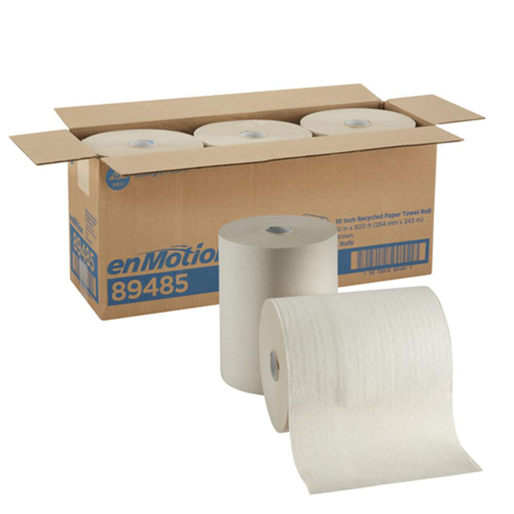 Georgia Pacific Enmotion 10" Recycled Paper Towel Rolls, Brown - 89485