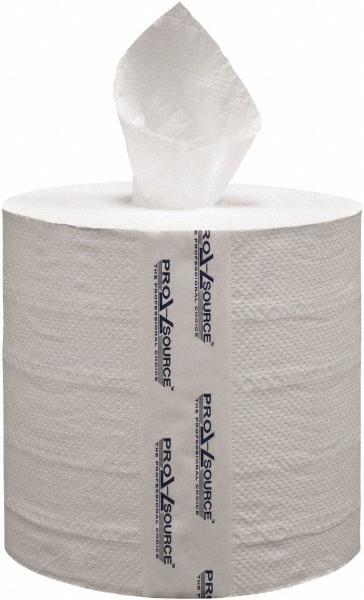 PRO-SOURCE Paper Towels: Center Pull Roll, 6 Rolls, 2 Ply, Recycled Fiber, White - 5518854/5518854