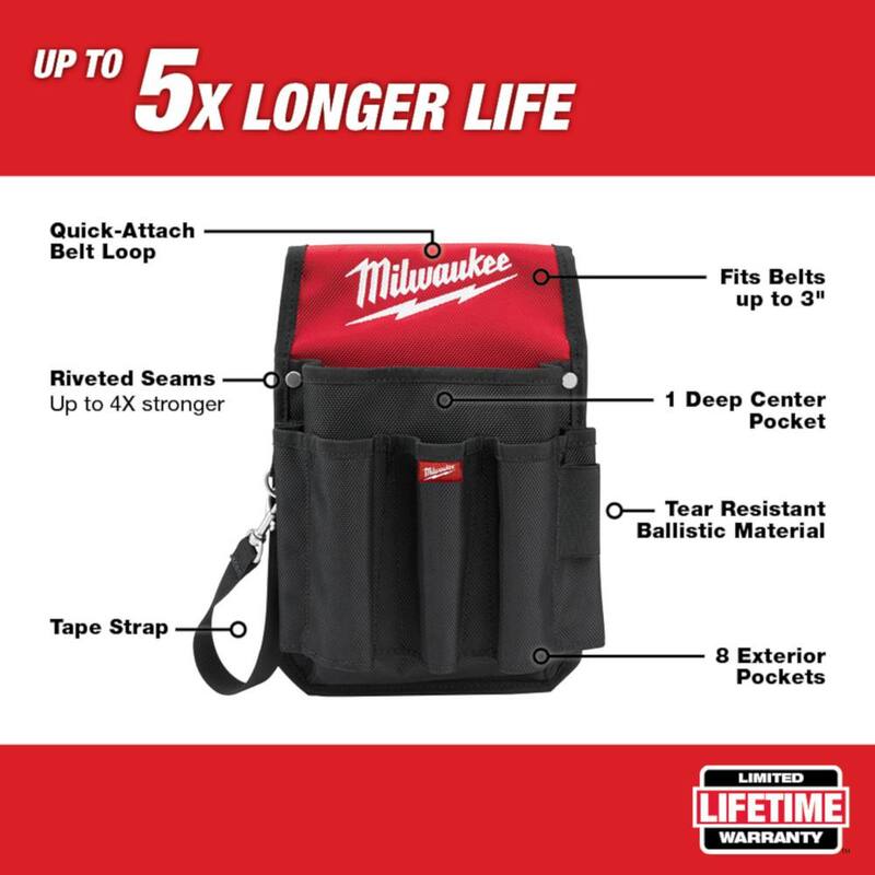 Milwaukee Padded Work Belt with 9-Pocket Utility Pouch (2-Piece) - 48-22-8140-48-22-8119