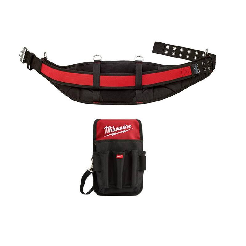 Milwaukee Padded Work Belt with 9-Pocket Utility Pouch (2-Piece) - 48-22-8140-48-22-8119