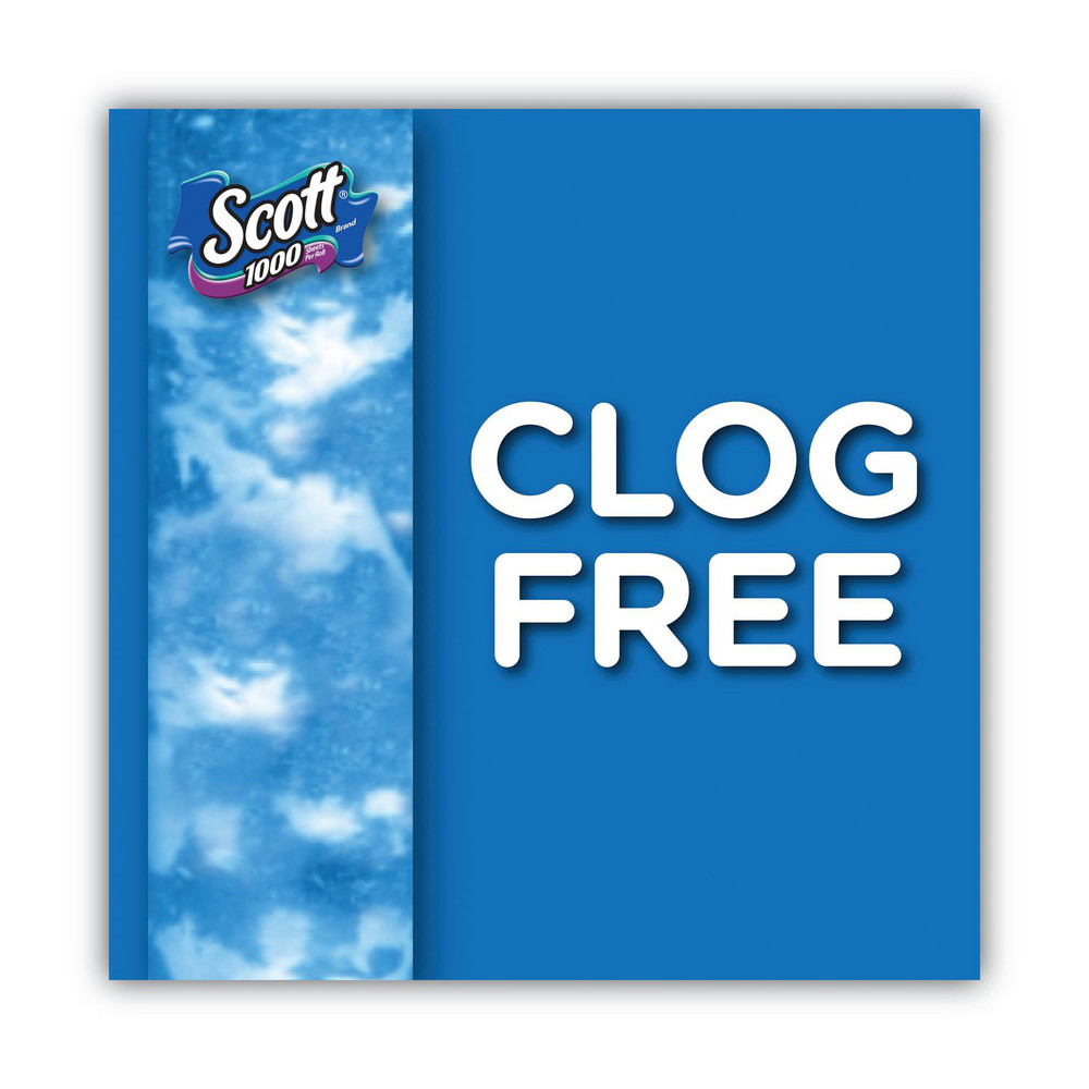 Scott 1000 Bathroom Tissue, Septic Safe, 1-Ply, White, 1,000 Sheet/Roll, 20/Pack - KCM20032PK