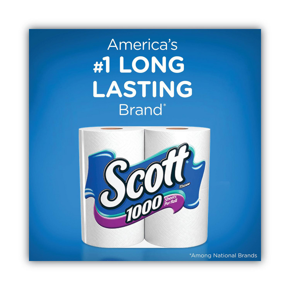 Scott 1000 Bathroom Tissue, Septic Safe, 1-Ply, White, 1,000 Sheet/Roll, 20/Pack - KCM20032PK