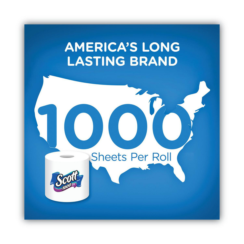 Scott 1000 Bathroom Tissue, Septic Safe, 1-Ply, White, 1,000 Sheet/Roll, 20/Pack - KCM20032PK