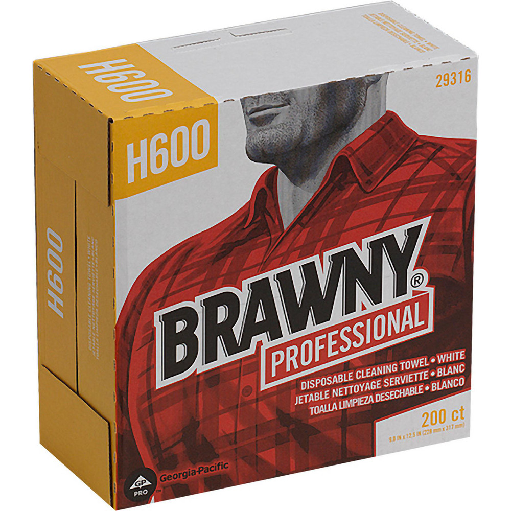 Brawny Professional Brawny Professional H600 Disposable Cleaning Towels, Tall Box, White - 29316