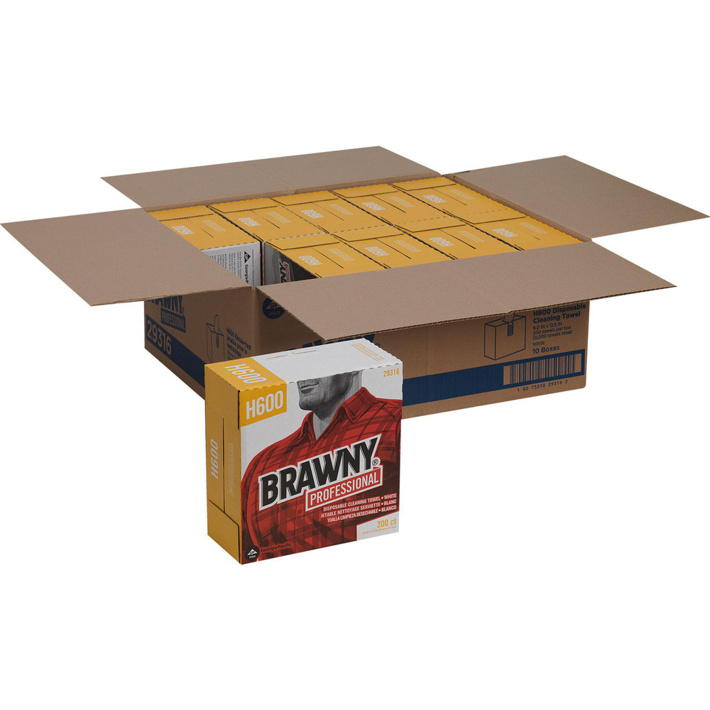 Brawny Professional Brawny Professional H600 Disposable Cleaning Towels, Tall Box, White - 29316