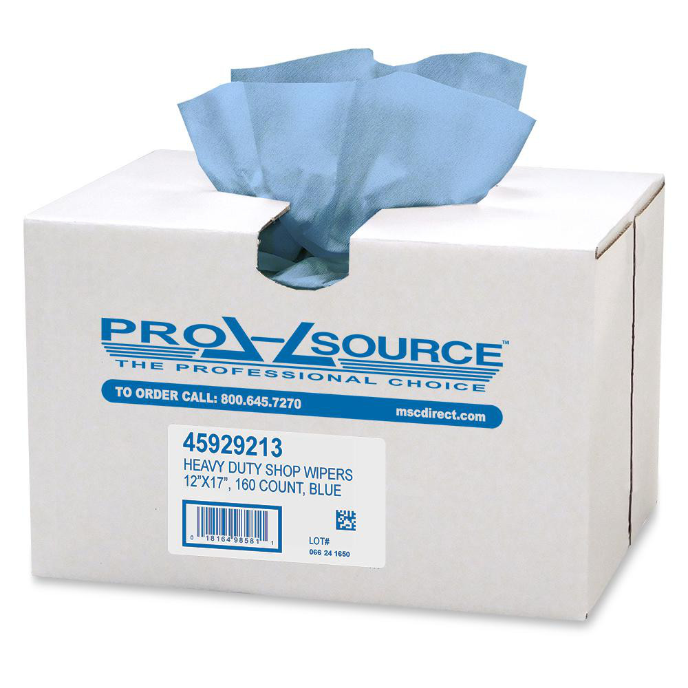 Sellars TOOLBOX Shop Towels: Dry, 200 Sheets/Bucket, Big Grip Center-Pull Bucket, 12.0" x 10.0", Blue - 55208