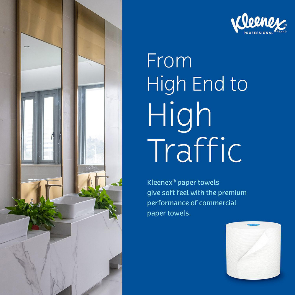 Kleenex Hard Roll Paper Towels (25637), with Premium Absorbency Pockets™, for Blue Core Dispensers, White - 25637
