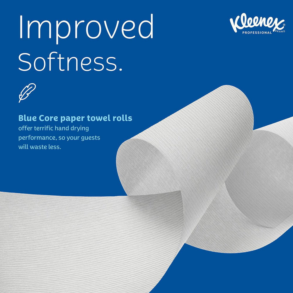Kleenex Hard Roll Paper Towels (25637), with Premium Absorbency Pockets™, for Blue Core Dispensers, White - 25637