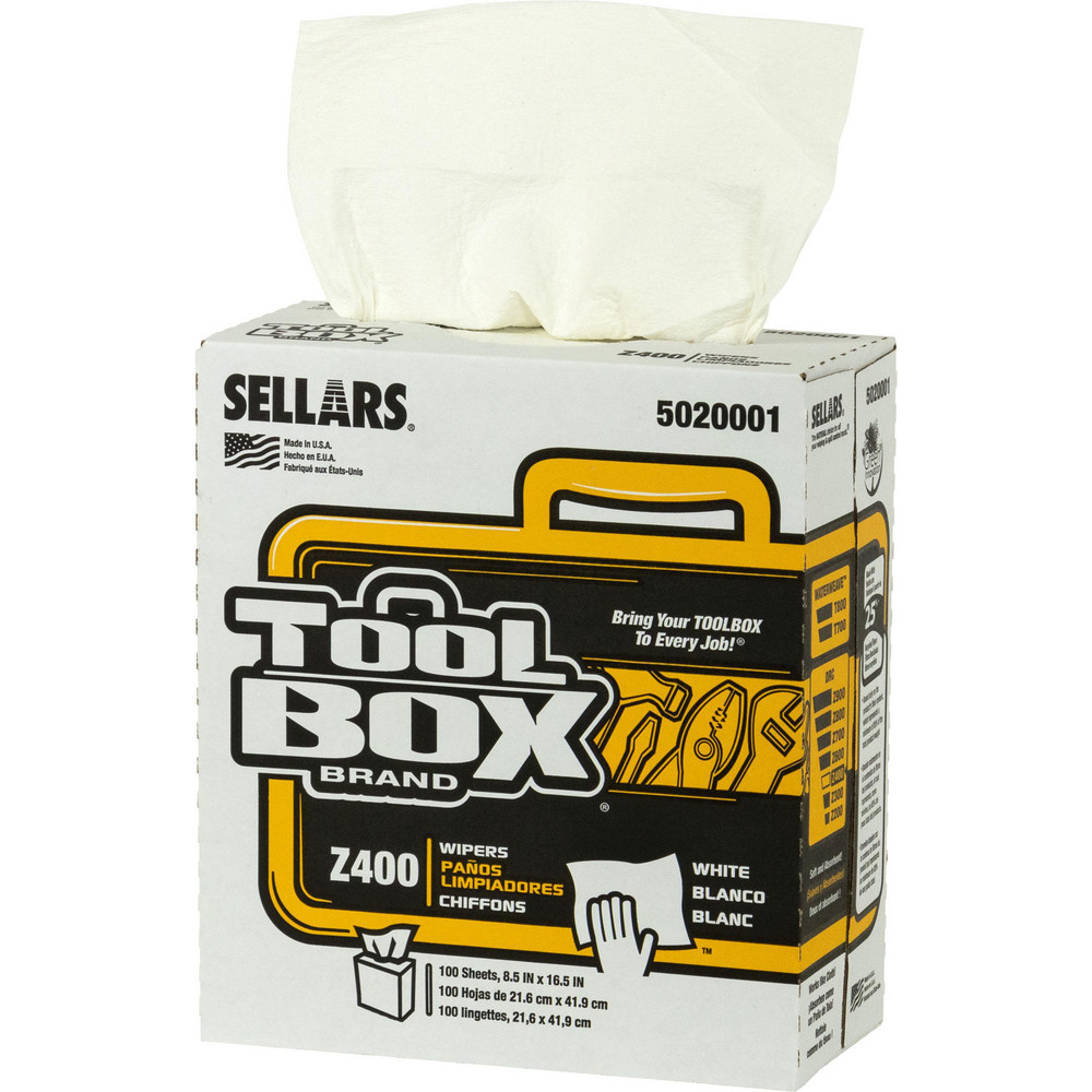 Sellars TOOLBOX WaterWeave T700 Wipers: Dry, 100 Sheets/Box, Pop-Up Box, 16.5" x 8.27", Blue - 78250