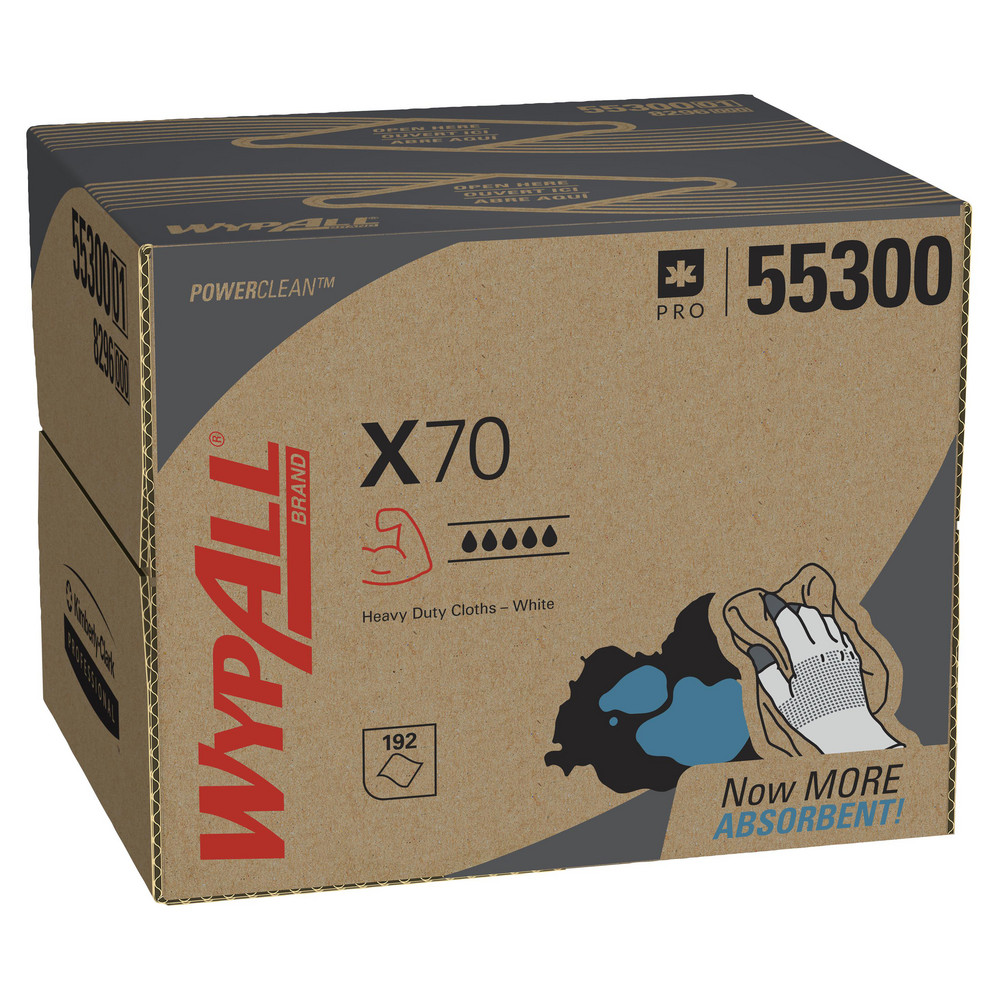 WypAll Oil, Grease & Ink Cloths, Brag Box, Lint-Free Towels, Blue - 33352