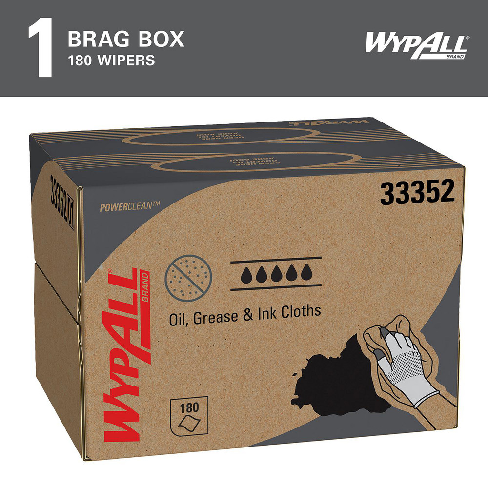 WypAll Oil, Grease & Ink Cloths, Brag Box, Lint-Free Towels, Blue - 33352