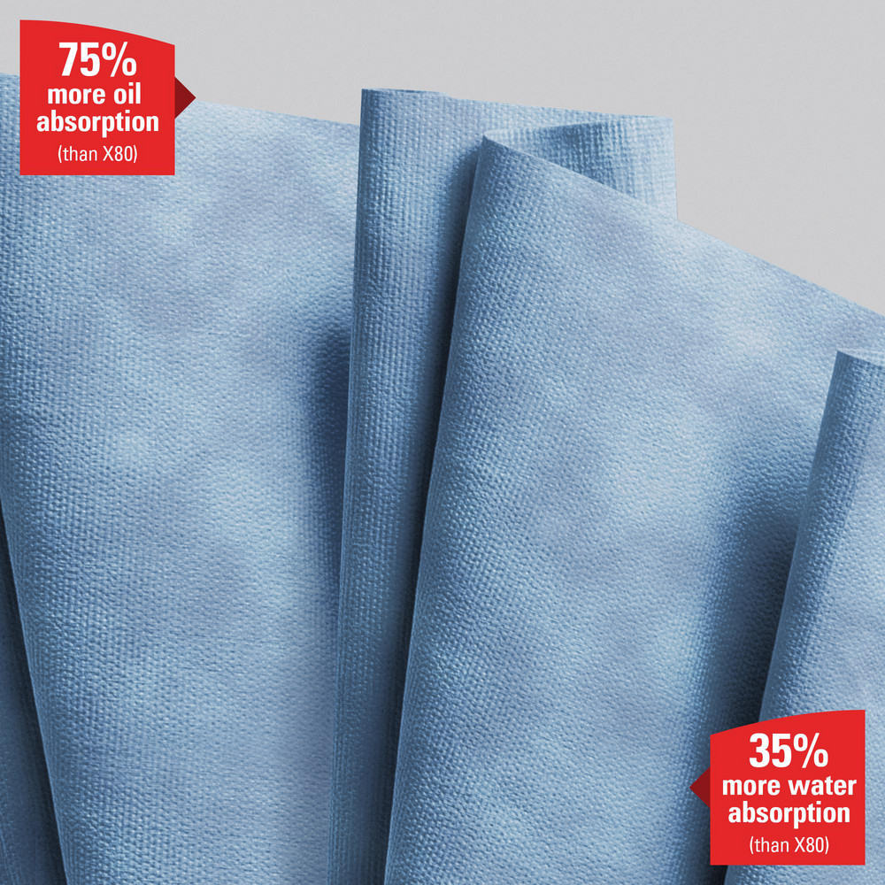 WypAll PowerClean X90 Ultra Duty Cloths, Jumbo Roll, Extended Use Towels, Blue - 12889