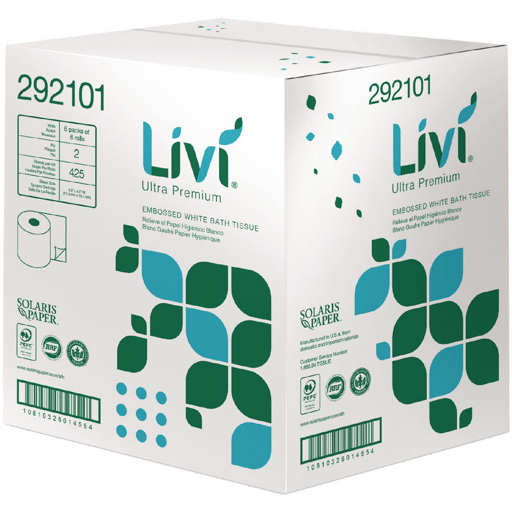 Livi Toilet Tissue: Standard Roll, Regular Roll Bath Tissues, No, 2 - SOL292101