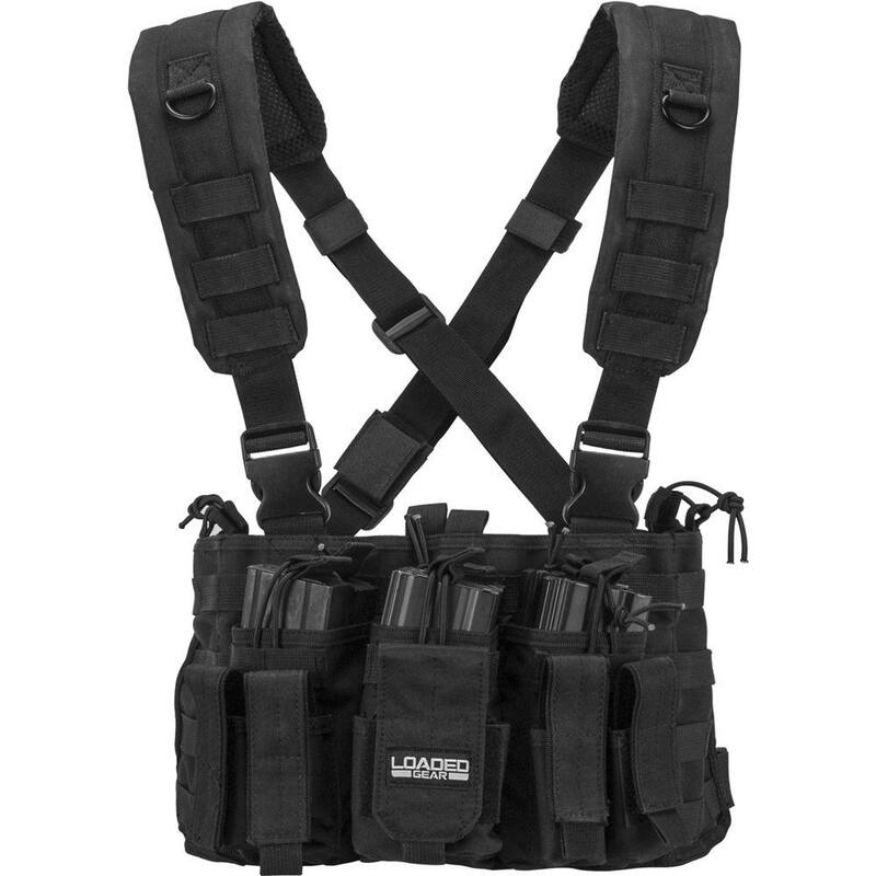 BARSKA Loaded Gear 20.5 in. VX-400 Tactical Chest Rig, Black - BI12258