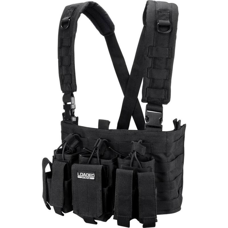 BARSKA Loaded Gear 20.5 in. VX-400 Tactical Chest Rig, Black - BI12258