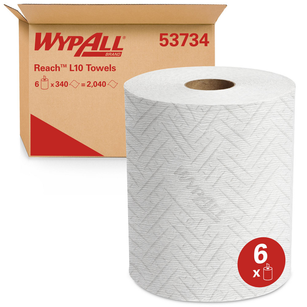 WypAll Reach Towel System, Center-Pull Towel, for WypAll Reach Disepnser, White - 53734