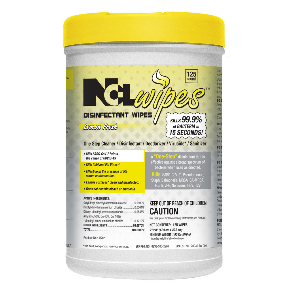 National Chemical Laboratories National Chemical Laboratories   Disinfecting Wipes: Pre-Moistened, 125 Ct - 4542