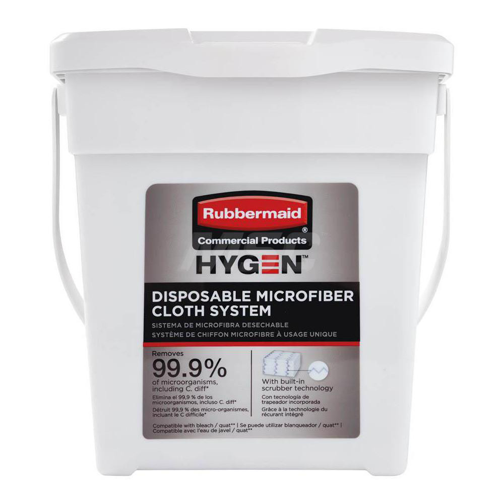 Rubbermaid HYGEN Disposable Microfiber Cloth/Rag/Towel Charing Bucket, White - 2135007
