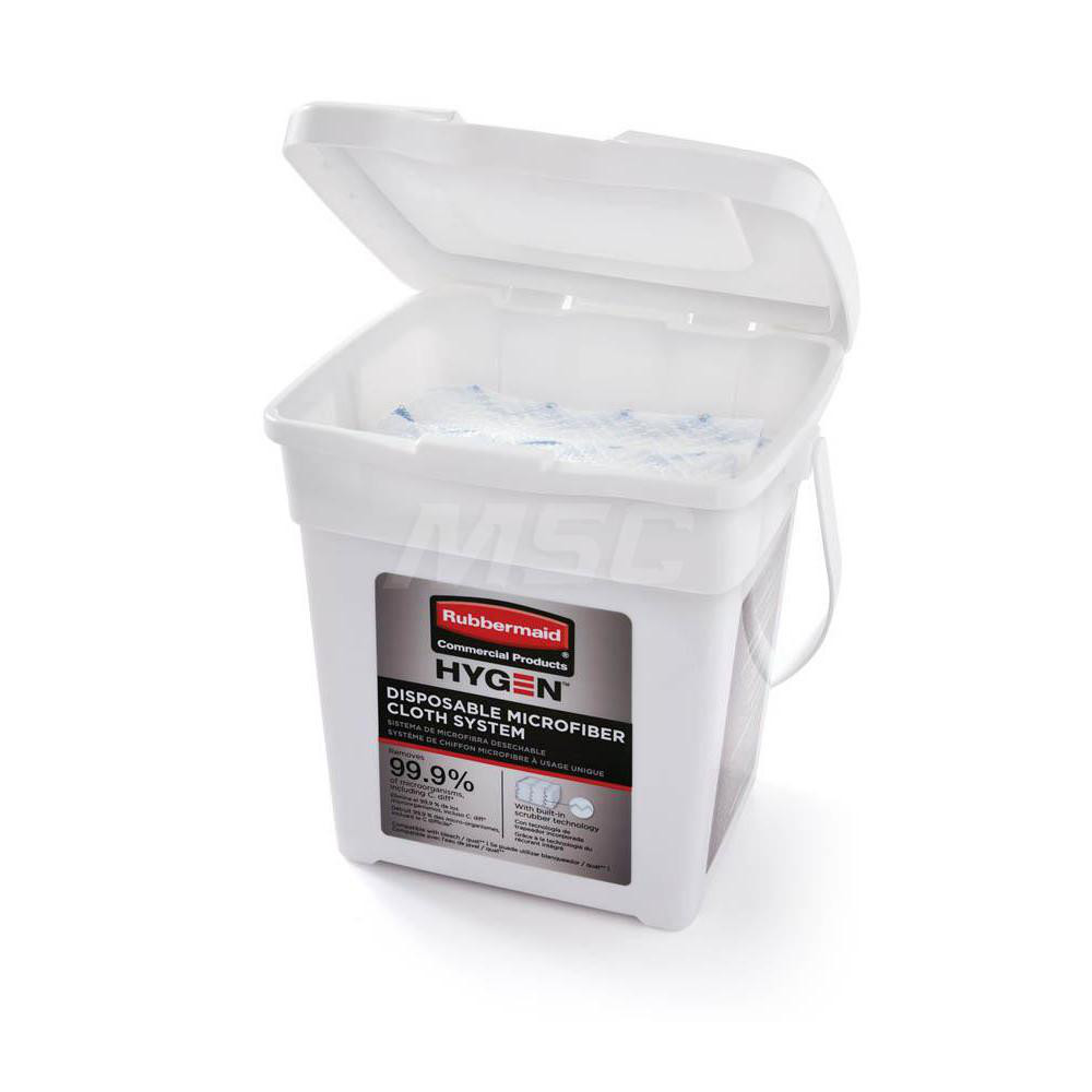 Rubbermaid HYGEN Disposable Microfiber Cloth/Rag/Towel Charing Bucket, White - 2135007