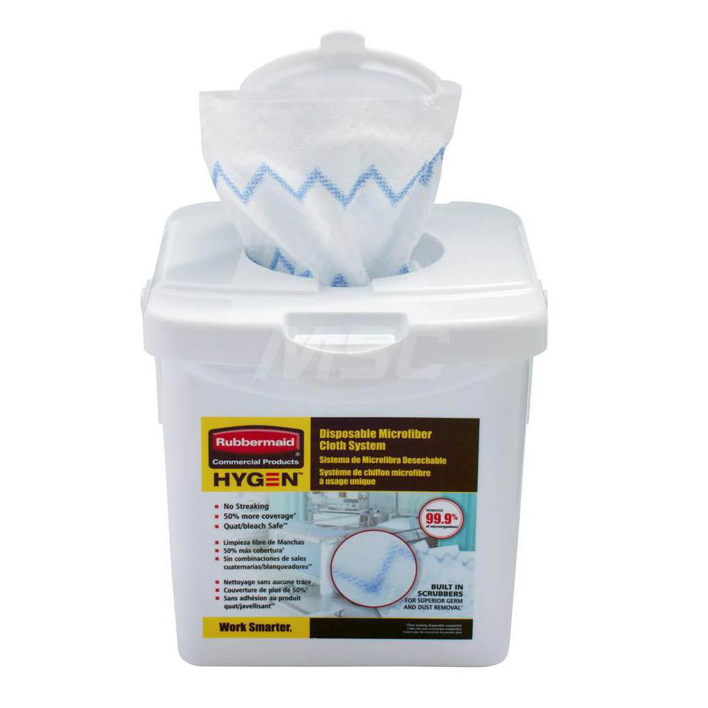 Rubbermaid HYGEN Disposable Microfiber Cloth/Rag/Towel Charing Bucket, White - 2135007